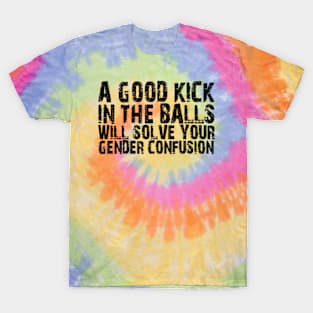 a good kick in the balls will solve your gender confusion T-Shirt